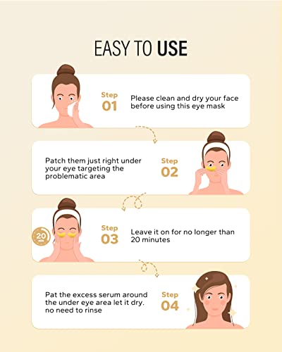 Maskiss 30-Pairs 24K Gold Under Eye Patches, Eye Mask, Eye Patches for Puffy Eyes, Eye Masks for Dark Circles and Puffiness, Collagen Skin Care Products - Image 4