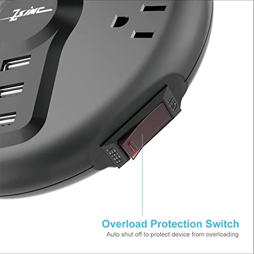 Power Strip, Surge Protector, 6 Outlets and 3 USB Ports 6.5FT Long Extension Cord, ZSIMC Sleek Socket Overload Surge Protection, Flat Plug Charging Station Compact for Dorm Room, Office, Home, Travel - Image 6