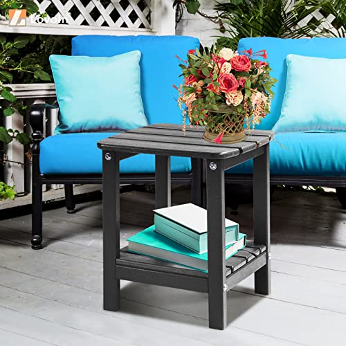 LovoIn Black Adirondack Table Patio Side Table, Easy-Maintenance & Weather-Resistant Poly Lumber End Tables for Patio, Garden, Lawn, Indoor Outdoor Companion - Image 2