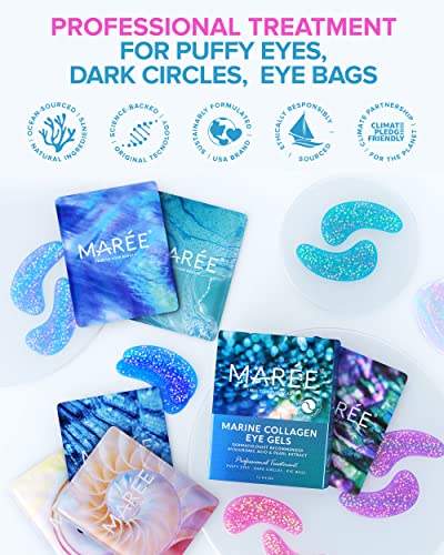 Maree Eye Gel Pads - Reduce Wrinkles, Puffy Eyes, Dark Circles, Eye Bags - Natural Marine Collagen Eye Gels with Hyaluronic HA - Anti Aging Eye Mask Patches & Face Moisturizer - Image 3