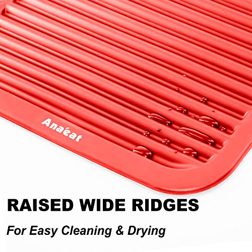 Anaeat 2 Pack Silicone Trivets for Hot Pots and Pans - Heat Resistant Real Silicone Hot Pads for Kitchen Counter, Multi-Purpose & Durable Trivet Mat for Hot Dishes, Jar Opener, Spoon Holder (Red ) - Image 5