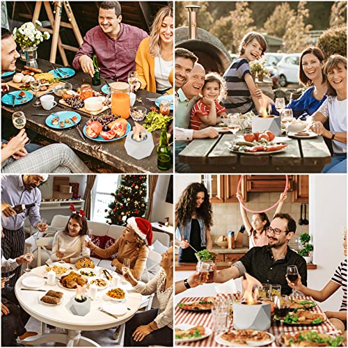 Table Top Fire Pit Bowl - Concrete Tabletop Fireplace Indoor Outdoor Decor Portable Rubbing Alcohol Burner Smores Maker for Patio Balcony with Extinguisher - Image 6